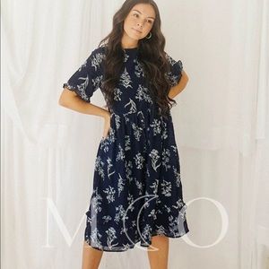 Lindsay Navy Floral Dress- MCO